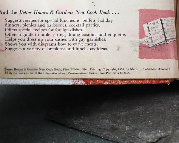 1953 Better Homes & Gardens Cook Book | FIRST EDITION / 1st Printing | Vintage Mid-Century Cookbook | Bixley Shop