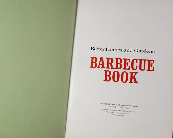 Better Homes & Gardens Barbecue Book, 1970 Vintage Cookbook | Mid-Century Barbecue Cookbook | Bixley Shop