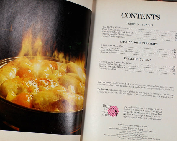 Better Homes & Gardens Cooking Fondu and Tabletop Cooking, 1971 Vintage Cookbook | Mid-Century Cookbook | Bixley Shop