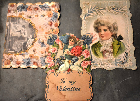 Set of 3 Unused Valentines from 1920s | One Pop-Up Valentine From Germany & Two Card Style Valentines | Vintage Valentines | Bixley Shop