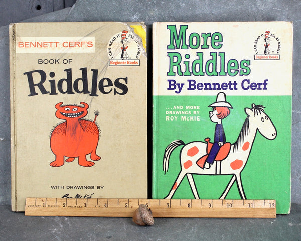 Book of Riddles and More Riddles by Bennett Nerf | 1960/ 1961 | Vintage Children's Riddle Books | Illustrated by Roy McKie