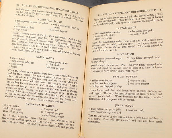 The Butterick Book of Recipes & Household Helps by the Butterick Publishing Company | 1927 Vintage Home Economics Cookbook and Textbook