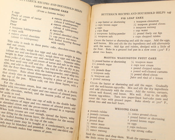 The Butterick Book of Recipes & Household Helps by the Butterick Publishing Company | 1927 Vintage Home Economics Cookbook and Textbook