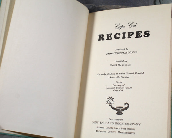 CAPE COD, MASSACHUSETTS - Cape Cod Recipes by Doris M. McCue | Vintage New England Cookbook | circa 1960s | Bixley Shop