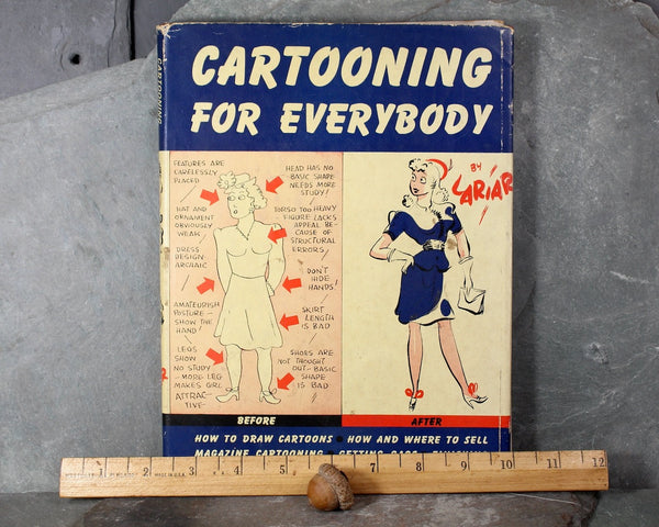 Cartooning for Everybody Written & Illustrated by Lawrence Lariar | 1941 Cartoon Instruction Book | Bixley Shop