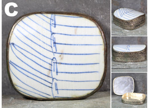 Chinese Shard Box You're Choice of Design | Trinket Box Made from Antique Chinese Porcelain | Hand Painted Blue & White Trinket Box