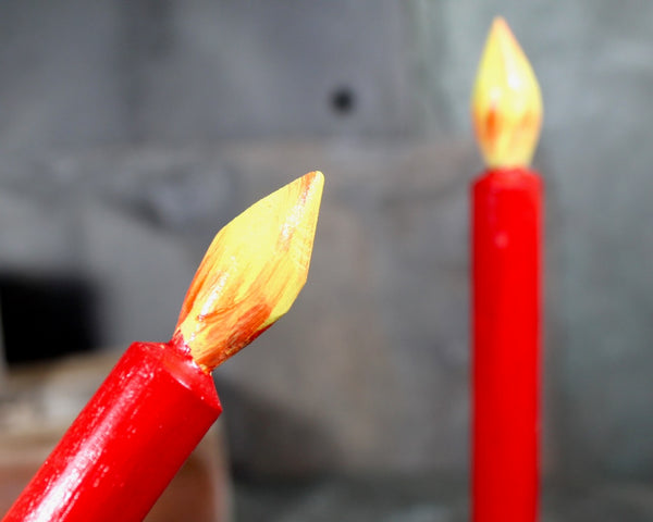 Wooden Christmas Candle Decorations | Set of 2 | Bixley Shop
