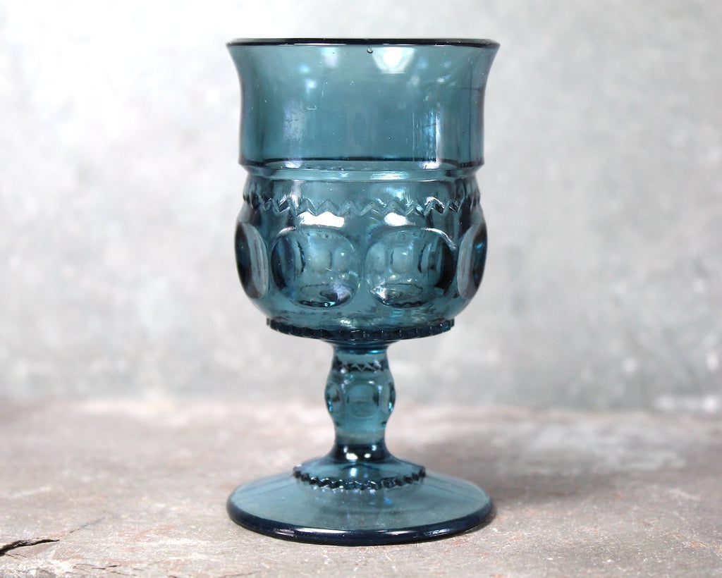 Colony Glass Vintage Cordial Glasses | Set of 6 | MCM Smokey Blue