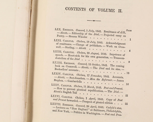 VERY RARE! The Correspondence of Thomas Carlyle and Ralph Waldo Emerson, Volume II | Limited Edition #106 of 250 | James R. Osgood & Co., 1883