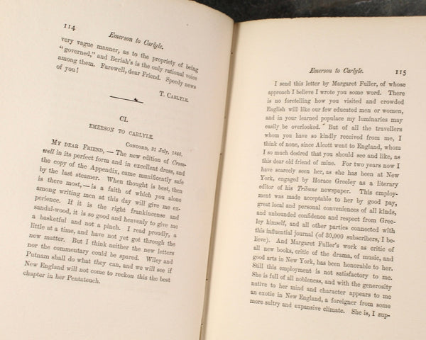 VERY RARE! The Correspondence of Thomas Carlyle and Ralph Waldo Emerson, Volume II | Limited Edition #106 of 250 | James R. Osgood & Co., 1883