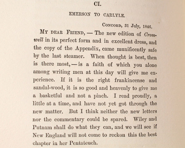 VERY RARE! The Correspondence of Thomas Carlyle and Ralph Waldo Emerson, Volume II | Limited Edition #106 of 250 | James R. Osgood & Co., 1883