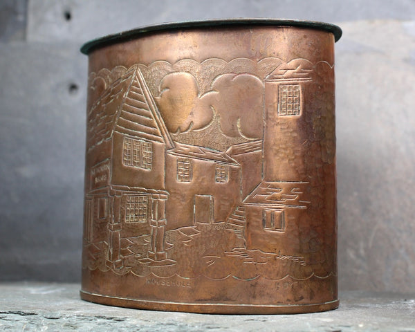 Arts & Crafts Newlyn Style Copper Tea Caddy | Early 19th Century Tea Caddy | Keigwig Arms Mousehole Pattern | Bixley Shop