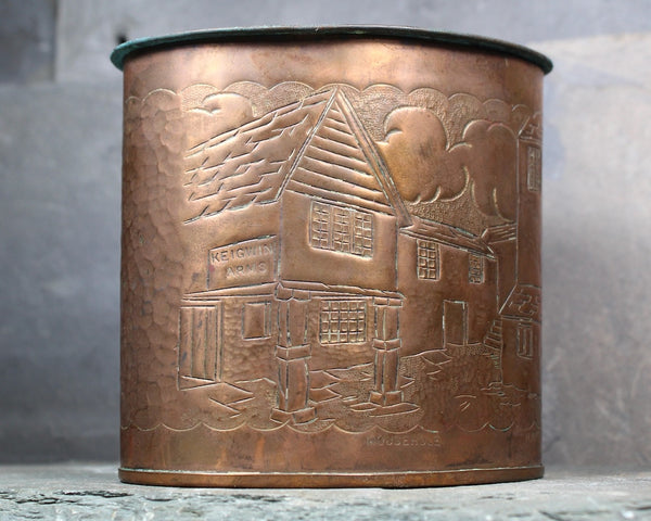 Arts & Crafts Newlyn Style Copper Tea Caddy | Early 19th Century Tea Caddy | Keigwig Arms Mousehole Pattern | Bixley Shop