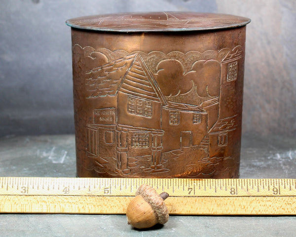 Arts & Crafts Newlyn Style Copper Tea Caddy | Early 19th Century Tea Caddy | Keigwig Arms Mousehole Pattern | Bixley Shop