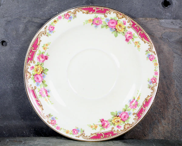 Edwin M. Knowles Pink & Yellow Rose Tea Cup and Saucer | Pink Tea Cup | Made in USA | Bixley Shop