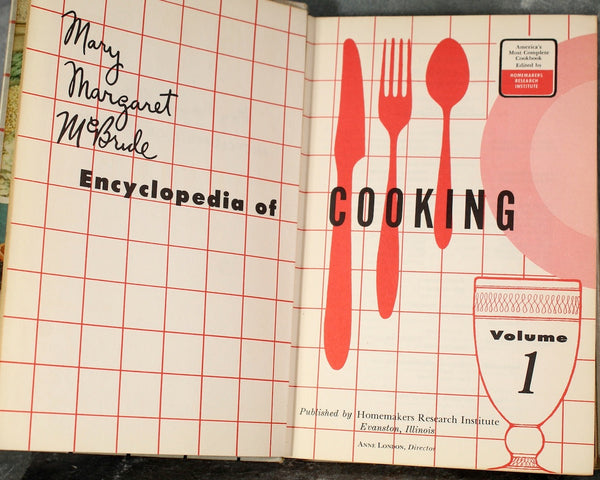 1958 Encyclopedia of Cooking | Mary Margaret McBride | FIRST EDITION 12 Volume Set | Homemaker's Research Institute | Bixley Shop