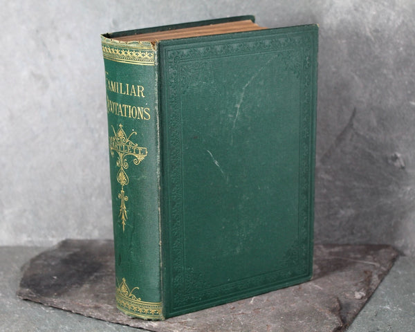 Favorite Quotations by John Bartlett | 1878 | 7th Edition | Antique Quotations Reference Book | Bixley Shop