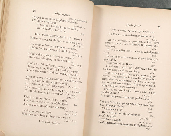 Favorite Quotations by John Bartlett | 1878 | 7th Edition | Antique Quotations Reference Book | Bixley Shop