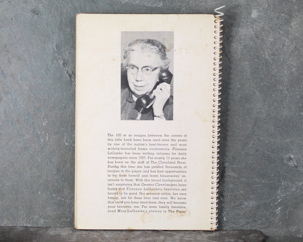Florence LaGanke's 100 Favorites Cookbook | 1956 Cleveland Press Cookbook | Bixley Shop