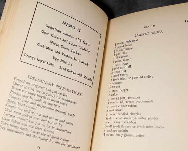 For Luncheon and Supper Guests by Alice Bradley | 1923 Miss Farmer's Cooking School Cookbook | Antique Cookbook | Bixley Shop