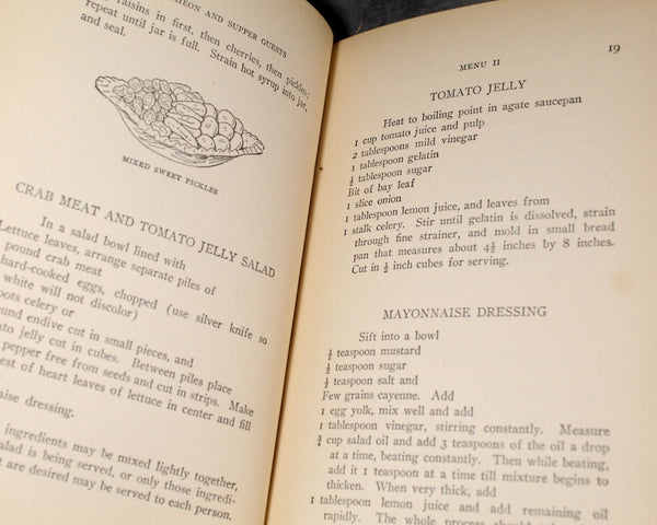 For Luncheon and Supper Guests by Alice Bradley | 1923 Miss Farmer's Cooking School Cookbook | Antique Cookbook | Bixley Shop