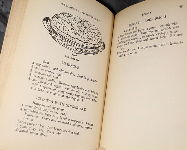 For Luncheon and Supper Guests by Alice Bradley | 1923 Miss Farmer's Cooking School Cookbook | Antique Cookbook | Bixley Shop