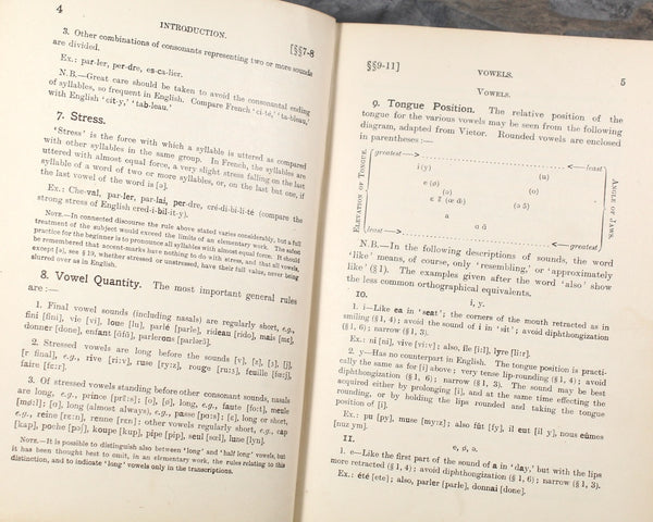 1905 Antique French Grammar Book (in English) | Written by W.H. Fraser & J. Squair | Leather Bound, Turn of the Century Textbook