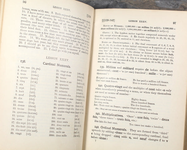 1905 Antique French Grammar Book (in English) | Written by W.H. Fraser & J. Squair | Leather Bound, Turn of the Century Textbook