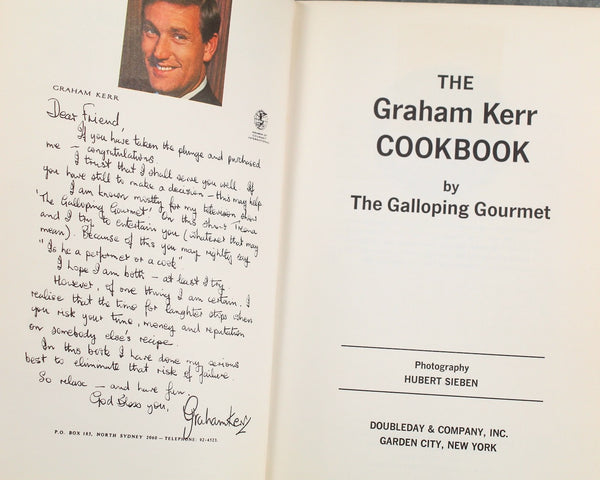 The Graham Kerr Cookbook by The Galloping Gourmet, 1969 Vintage Cookbook | Bixley Shop