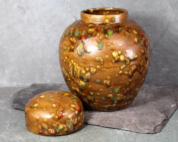 Hand Glazed Urn & Ginger Jar | 1970s Ceramic Storage Set | Large and Small Ginger Jars | Purchase Separately or as Pair | Bixley Shop