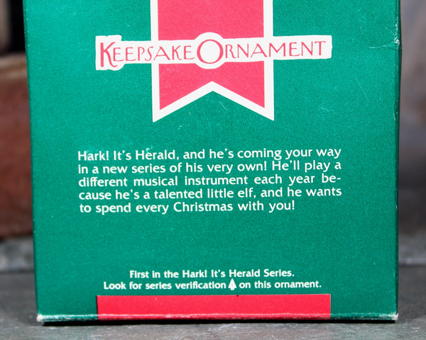Hark! It's Herald by Hallmark | 1989 FIRST in the Series | Vintage Elf Ornament | Vintage Hark! It's Herald Ornament in Original Box