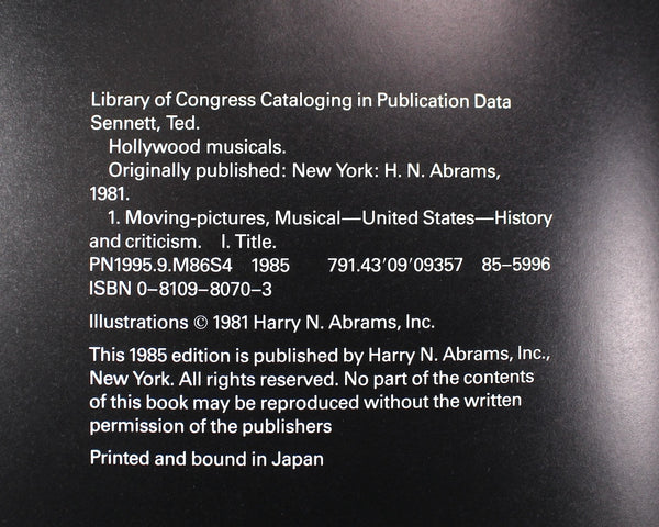 Hollywood Musicals by Ted Sennett | 1985 Hollywood Coffee Table Book | Classic Hollywood Musicals | Bixley Shop