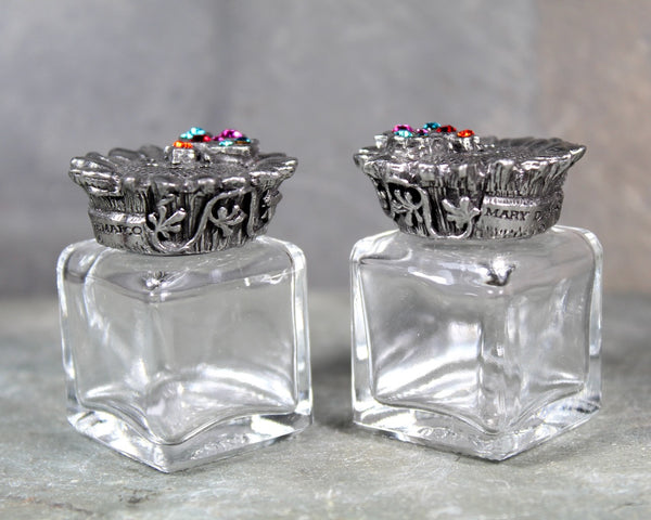Honey Bee Salt and Pepper Shakers | Mary Demarco Small Shakers with Swarovski Crystals | Pewter Topped Shakers | Bixley Shop