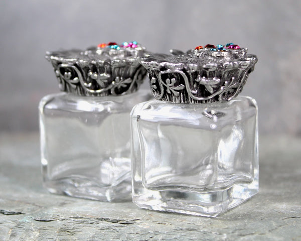 Honey Bee Salt and Pepper Shakers | Mary Demarco Small Shakers with Swarovski Crystals | Pewter Topped Shakers | Bixley Shop