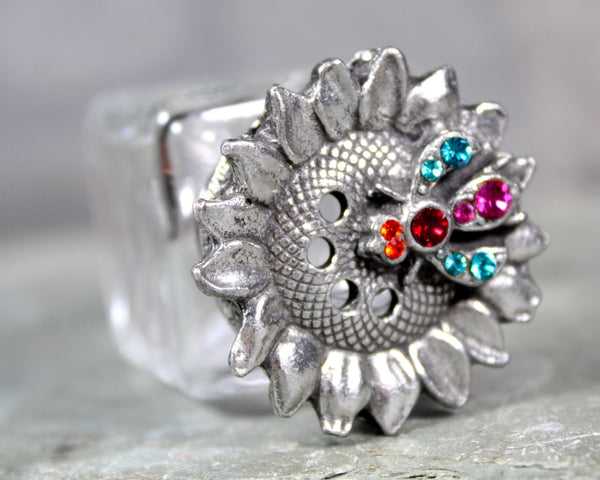 Honey Bee Salt and Pepper Shakers | Mary Demarco Small Shakers with Swarovski Crystals | Pewter Topped Shakers | Bixley Shop