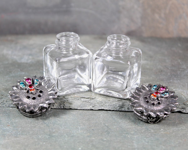 Honey Bee Salt and Pepper Shakers | Mary Demarco Small Shakers with Swarovski Crystals | Pewter Topped Shakers | Bixley Shop