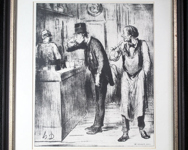 Honore Daumier (1808-1879) Original Lithograph 'imp. Bertauts, Paris'; "Ami De Personne" 16" x 13" | Authenticated & Framed | Bixley Shop