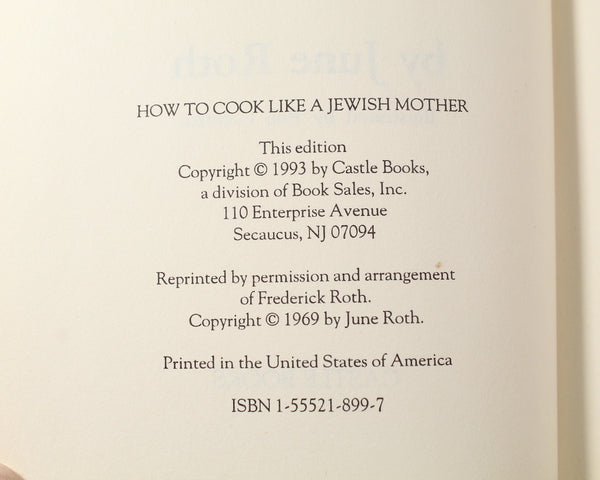 How to Cook Like a Jewish Mother by June Roth | 1993 Edition | Classic Jewish Cooking | Bixley Shop