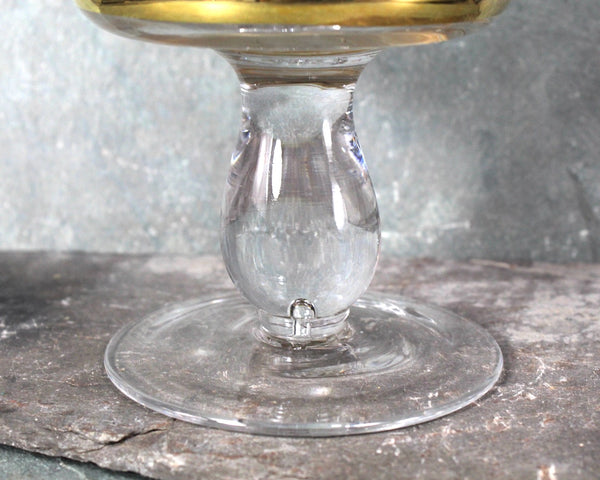 Vintage 1970s Hurricane Glass Gold Candleholder | Vintage Christmas Hurricane Candle | Bixley Shop