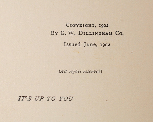 It's Up to You by Hugh McHugh | 1902 FIRST EDITION | Antique John Henry Stories | Bixley Shop