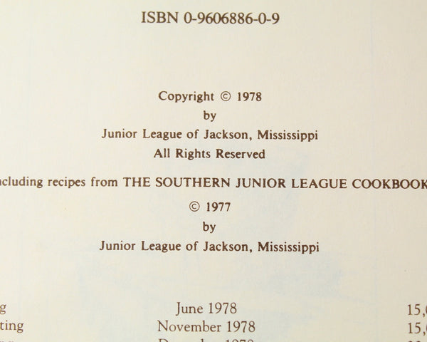 JACKSON, MISSISSIPPI - Southern Sideboards Cookbook | 1978 Junior League Cookbook | Bixley Shop