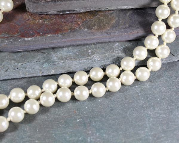 JCrew Double Strand Chunky Necklace | Double Strand Pearls with Salmon & Peach Stones | 18-20" Chunky Bib Statement Necklace | Bixley Shop