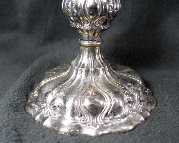 Large Silver Candelabra - 5 Candle | 4 Arm Silverplate Candelabra Rocco Style | Crescent Silver Company | Holiday Table Decor | Bixley Shop