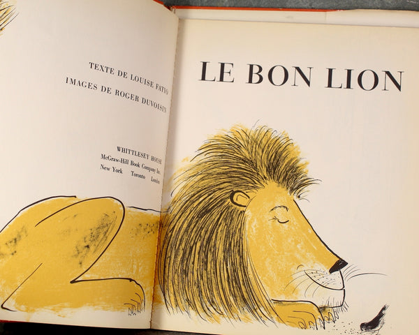 RARE! Le Bon Lion (The Good Lion) | 1954 FRENCH Children's Picture Book | Gorgeous Mid-Century Children's Book Art