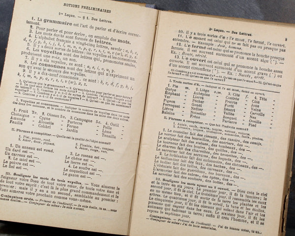 RARE! Lessons in the French Language (Lecons de Langue Francaise) | Antique Schoolbook late 1800s/early 1900s | French Schoolbook