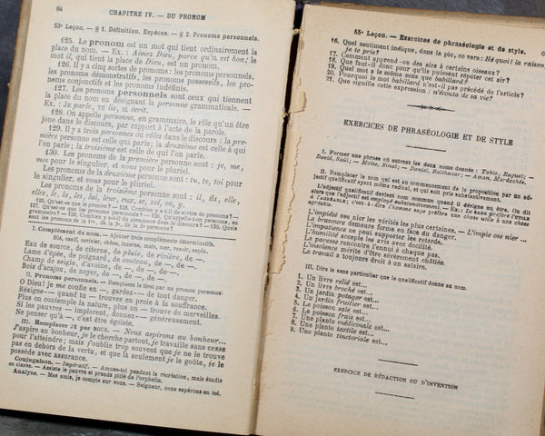 RARE! Lessons in the French Language (Lecons de Langue Francaise) | Antique Schoolbook late 1800s/early 1900s | French Schoolbook