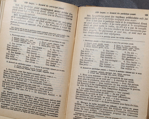 RARE! Lessons in the French Language (Lecons de Langue Francaise) | Antique Schoolbook late 1800s/early 1900s | French Schoolbook