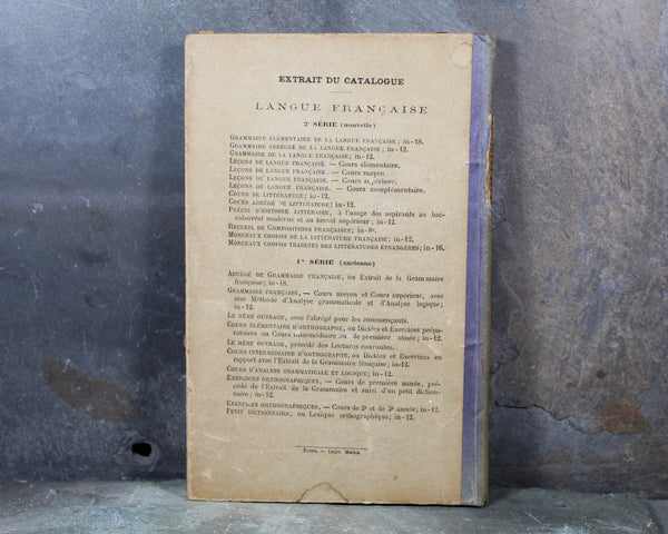 RARE! Lessons in the French Language (Lecons de Langue Francaise) | Antique Schoolbook late 1800s/early 1900s | French Schoolbook