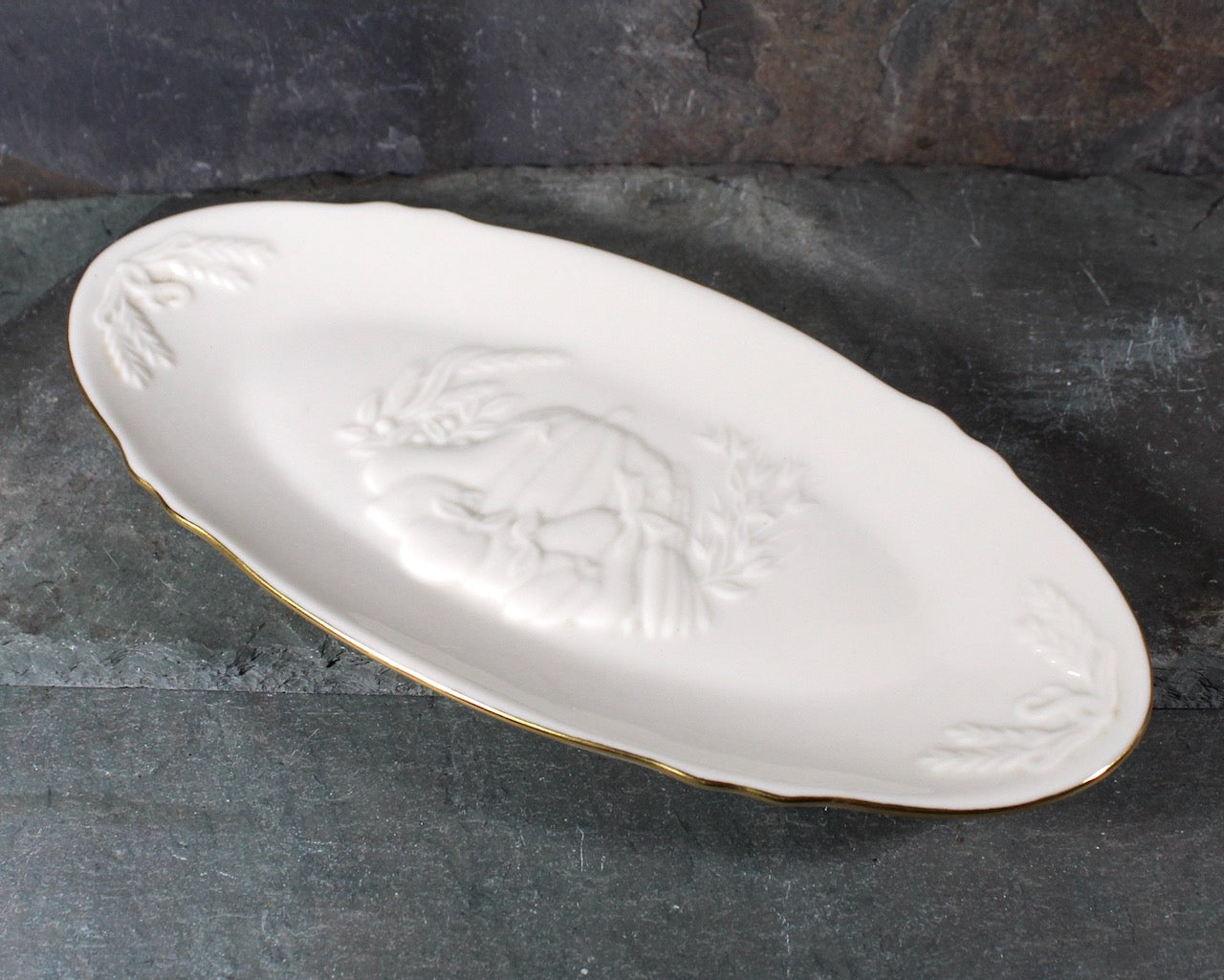 Lenox China Harvest Condiment Dish | 24K Gold Trim | Vintage Lenox