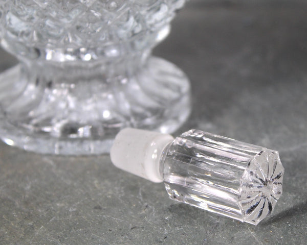 Leonard of Italy Glass and Silver Decanter | Pressed Glass Decanter with Glass Stopper | Cordial Decanter | Bixley Shop